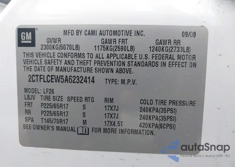 2010 GMC Terrain Sle-1 из США, поврежденный, VIN 2CTFLCEW5A6232414